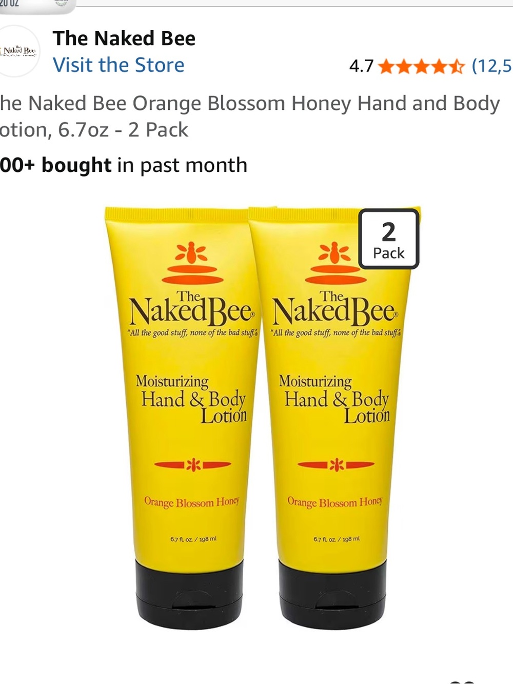 New, unopened Naked Bee Orange Blossom Honey Moisturizing Hand & Body Lotion — 2